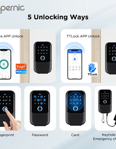 Tropernic K5 Tuya/TTLOCK Bluetooth Key Safe Box Outdoor Waterproof Wall Mounted Safety Box APP Remote Unlock Fingerprint Password Anti Theft Strongbox for Home