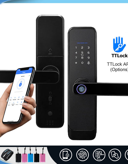 H03-TTLock APP Lock Electronic Smart Door Lock With Fingerprint/Key/ IC Card/Keypad Password,Keyless Entry Biometric Electronic Smart Lock for Home Security