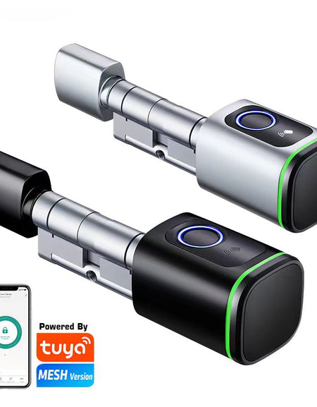 S1F-Tuya App Cylinder Electronic Smart Door Lock with Fingerprint FRID Card Mechanical Key Unlock