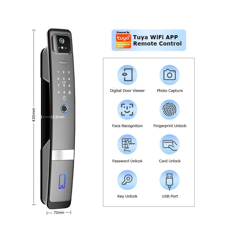 H20——3D automatic face recognition lock with camera