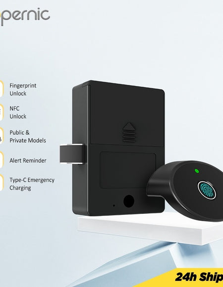 Tropernic C200-F Fingerprint Cabinet Lock Multi Functional Drawer Lock NFC Smart Cabiner Lock with Public Mode