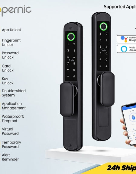 Tropernic A211 TTLOCK Smart Grill Door Lock Double Sided Fingerprint Password Unlocking Digital Aluminum Door Lock