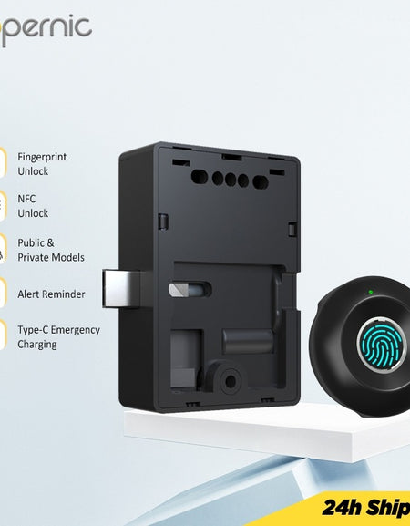 Tropernic S102-F Fingerprint Smart Cabinet Lock NFC Drawer Lock with Public Mode for Home Public Cabinet