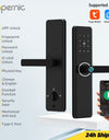 Tropernic Z13P Tuya Smart Door Lock with Doorbell Fingerprint Password Security Door Lock with Mechanical Anti-Lock 6068 Mortise