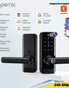 Tropernic A233MY Tuya WiFi Smart Door Lock with Security Camera Two Way Intercom Tempered Glass 5 In 1 Fingerprint Password Digital Door Kock Knob with Doorbell for Wooden Door