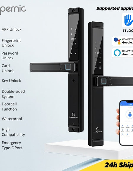 Tropernic F6 TTLOCK Double Sided Smart lock Waterproof Double Side System Grill Door Lock with Doorbell Bluetooth Smart Digital Lock