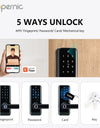 Tropernic A233MY Tuya WiFi Smart Door Lock with Security Camera Two Way Intercom Tempered Glass 5 In 1 Fingerprint Password Digital Door Kock Knob with Doorbell for Wooden Door