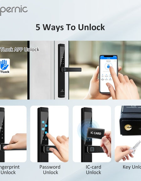 Tropernic F6 TTLOCK Double Sided Smart lock Waterproof Double Side System Grill Door Lock with Doorbell Bluetooth Smart Digital Lock