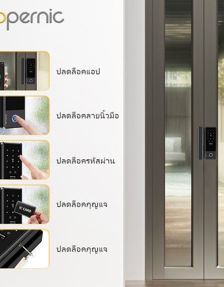 Tropernic JDS1 Tuya Smart Glass Door Lock with Doorbell APP Remote Unlock Fully Automatic Drill-Free Digital Door Lock for Home Office