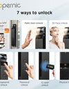 Tropernic V10 7 In 1 Tuya Smart Door Lock with Security Camera 3D Facial Recognition Fully Automatic Digital Lock Palmprint Unlock Intercom Security Door Lock