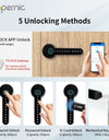 Tropernic C6 TTLOCK 5 In 1  Digital Door Lock APP Remote Unlock Anti Theft Fingerprint Handle Password Smart Lock 60/70MM Single Latch For Bedroom Home Hotel