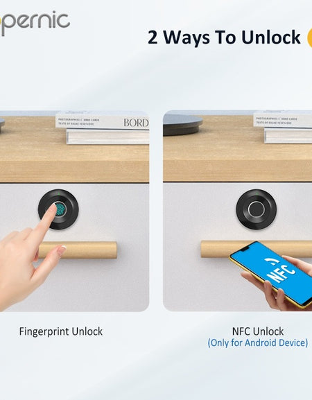 Tropernic S102-F Fingerprint Smart Cabinet Lock NFC Drawer Lock with Public Mode for Home Public Cabinet