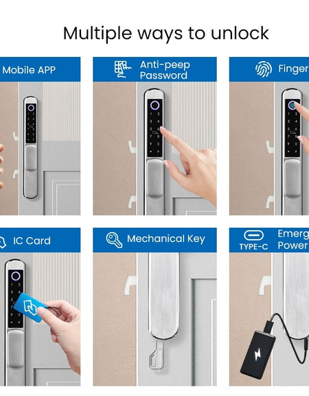 Tropernic A211 TTLOCK Smart Grill Door Lock Double Sided Fingerprint Password Unlocking Digital Aluminum Door Lock