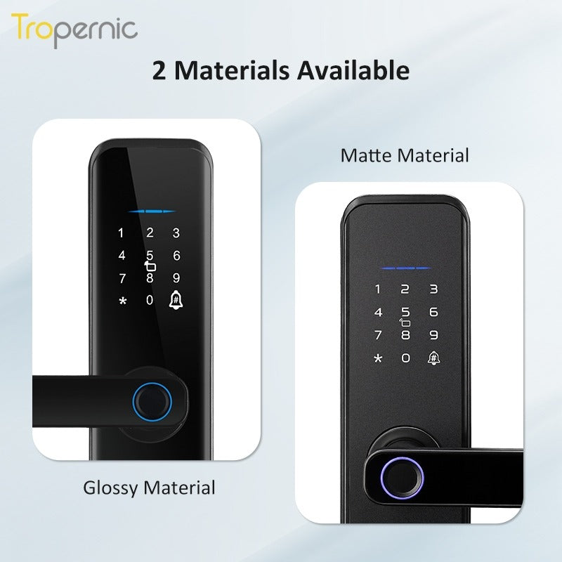 Tropernic H03 5 In 1 Tuya Smart Door Lock with Doorbell Password Digital Lock with Electronic Anti-Lock Fingreprint Kunci Pintu Rumah for Home