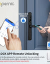 Tropernic A6 TTLOCK Smart Door Lock with Doorbell APP Remote Unlock Waterproof Sliding Door Lock Fingerprint Digital Lock Google Home Amazon Alexa