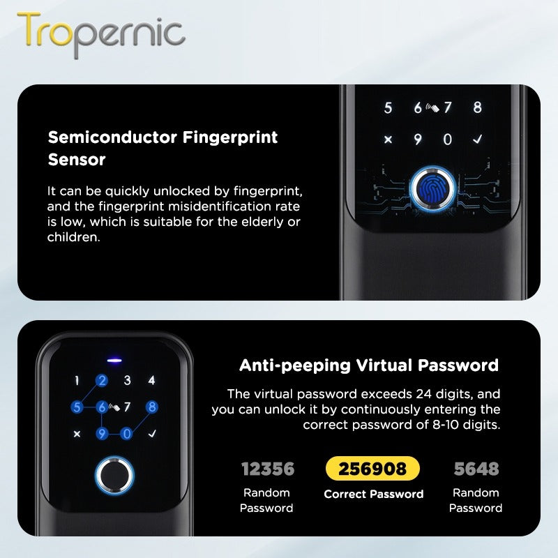 Tropernic K5 Tuya/TTLOCK Bluetooth Key Safe Box Outdoor Waterproof Wall Mounted Safety Box APP Remote Unlock Fingerprint Password Anti Theft Strongbox for Home