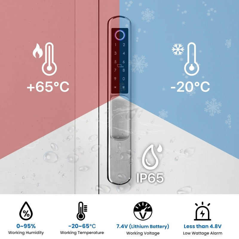 Tropernic A211 TTLOCK Smart Grill Door Lock Double Sided Fingerprint Password Unlocking Digital Aluminum Door Lock