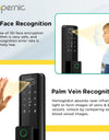 Tropernic G2-ULTRA Tuya Smart Door Lock with Video Surveillance 3D Face Palmprint Unlock Fully Automatic Digital Door Lock APP User Management Remote Unlock Fingerprint Tombol Pintu Rumah for Wooden Door