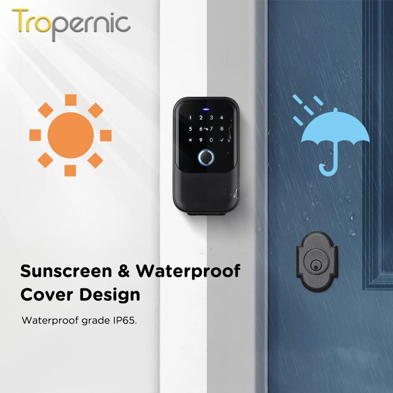 Tropernic K5 Tuya/TTLOCK Bluetooth Key Safe Box Outdoor Waterproof Wall Mounted Safety Box APP Remote Unlock Fingerprint Password Anti Theft Strongbox for Home
