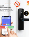 Tropernic K7 5 In 1 Tuya WiFi Smart Door Lock with Doorbell APP Remote Unlock Digital Lock Fingerprint Tombol Pintu Rumah Password Electronic Lock for Home Wooden Door
