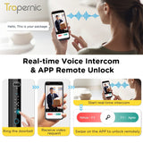 Tropernic Z1PRO กลอนประตูดิจิตอลอัจฉริยะ Tuya พร้อมกล้อง ปลดล็อกด้วยใบหน้า 3 มิติ อัตโนมัติเต็มรูปแบบ ระบบอินเตอร์คอมสองทาง สำหรับประตูบานเลื่อนอลูมิเนียม