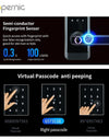 Tropernic A233MY Tuya WiFi Smart Door Lock with Security Camera Two Way Intercom Tempered Glass 5 In 1 Fingerprint Password Digital Door Kock Knob with Doorbell for Wooden Door
