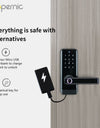 Tropernic A233MY Tuya WiFi Smart Door Lock with Security Camera Two Way Intercom Tempered Glass 5 In 1 Fingerprint Password Digital Door Kock Knob with Doorbell for Wooden Door