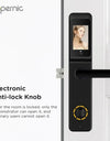 Tropernic YF1 Tuya WiFi Smart Door Lock With Security Camera HD Display Screen Fingerprint Digital Lock with Doorbell Function  Password Electronic Lock with Anti Theft Knob