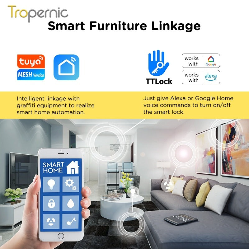 Tropernic K5 Tuya/TTLOCK Bluetooth Key Safe Box Outdoor Waterproof Wall Mounted Safety Box APP Remote Unlock Fingerprint Password Anti Theft Strongbox for Home
