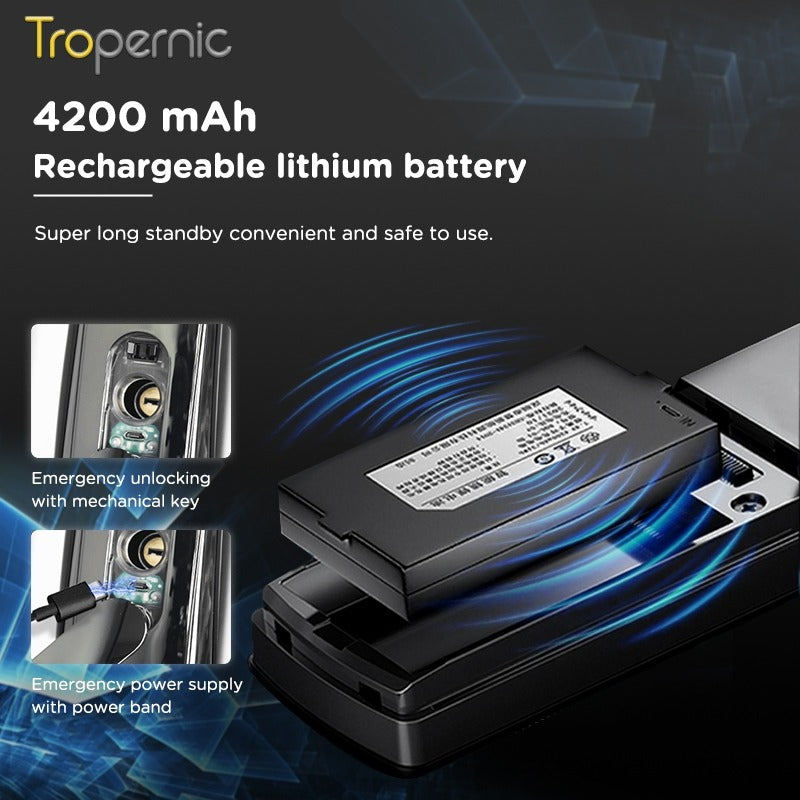 Tropernic N18 7 In 1 Tuya Smart Door Lock with HD Security Camera Video Surveillance Fully Automatic Safety Door Digital Lock with Intercom Function