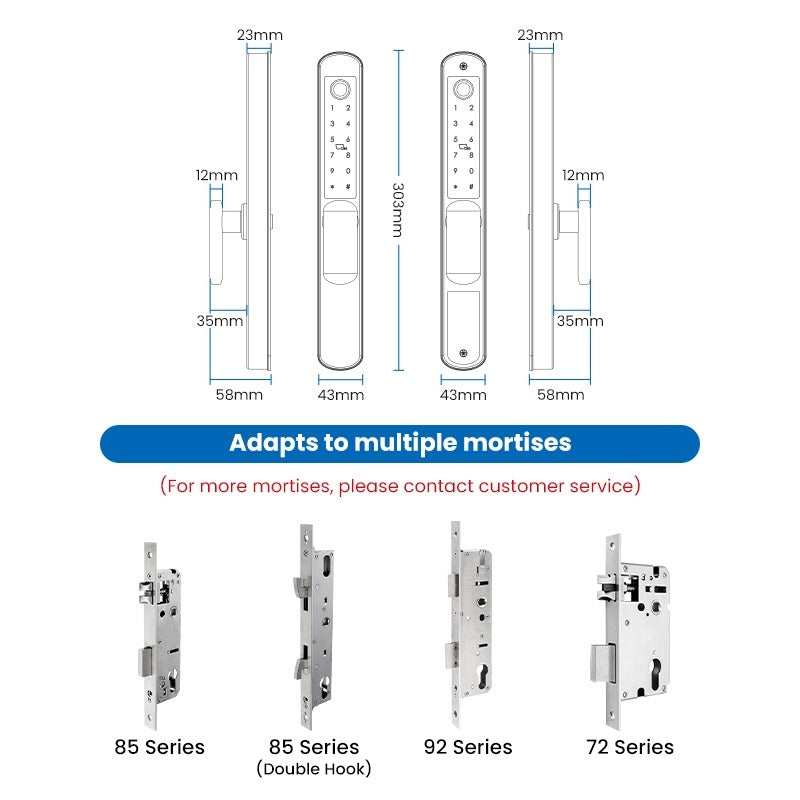 Tropernic A211 TTLOCK Smart Grill Door Lock Double Sided Fingerprint Password Unlocking Digital Aluminum Door Lock