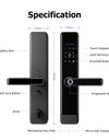 E908-Keyless-Entry Fingerprint Smart Door Lock,with with 6068 Mortise, 5-in-1 Unlock Methods, Tuya App Electronic Digital Door Lock with Digital Passcode/Key/IC Card Unlock