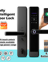 E908-Keyless-Entry Fingerprint Smart Door Lock,with with 6068 Mortise, 5-in-1 Unlock Methods, Tuya App Electronic Digital Door Lock with Digital Passcode/Key/IC Card Unlock