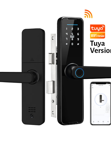 K7 Smart Biometric Fingerprint Lock Electric Door Lock,Keyless Entry Door Lock with Tuya App Control,Digital Keypad,Key,IC Card Unlock