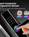 E908-Keyless-Entry Fingerprint Smart Door Lock,with with 6068 Mortise, 5-in-1 Unlock Methods, Tuya App Electronic Digital Door Lock with Digital Passcode/Key/IC Card Unlock