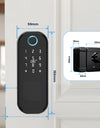 R5 Fingerprint Outdoor Gate Lock TTLock App Remote Control, Keyless Smart Door Lock Electric Rim Lock for Home Apartment