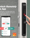 Tropernic D01 Tuya 5 in 1 Digital Door Lock with Doorbell App Remote Unlock Fingerprint Smart Door Lock for Sliding Door