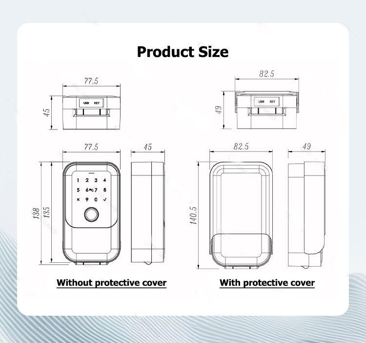 K5-Smart Lock Box,Wireless Smart Key Lockbox with TUYA APP Control,Fingerprint, Manual Keys, Access Card,Passcodes Unlock, IPX5 ,Bluetooth Key Box for Home & Office & Garage