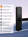 H03- 5 in 1 Unlock Methods Electronic Digital Door Lock, Tuya App Biometrics Fingerprint Smart Door with 4585 Mortise, Keyless Entry Door Lock for Home Apartment