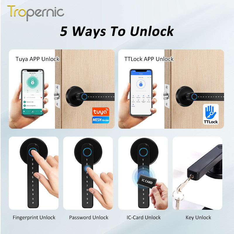 Tropernic X10 Tuya Bluetooth / TTLock Bluetooth Smart Lock