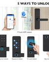 K11-Biometric Fingerprint Door Lock with 4585 Mortise,TTLock App Remote Control,IC Card/Password Code/Key Unock,Keyless Entry Electronic Smart Door Lock for Home