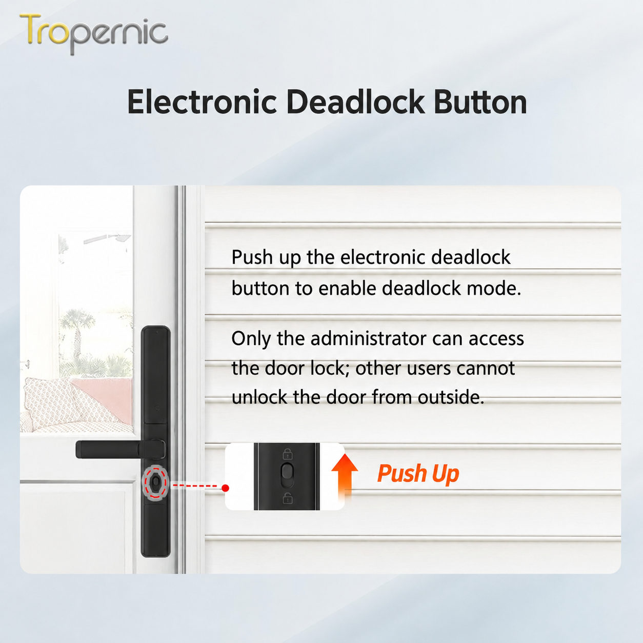 Tropernic F5 TTLOCK Smart Sliding Door Lock 5 in 1 Digital Lock with Doorbell App Unlock Waterproof Smart Door Lock for Aluminum Door