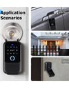 K5-Smart Lock Box,Wireless Smart Key Lockbox with TUYA APP Control,Fingerprint, Manual Keys, Access Card,Passcodes Unlock, IPX5 ,Bluetooth Key Box for Home & Office & Garage