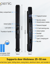 Tropernic A216 Tuya Smart Door Lock with Security Camera 3D Face Recognition Two-Way Intercom Fully Automatic Digital Lock for Sliding Doors Fingerprint Password Unlock with Doorbell