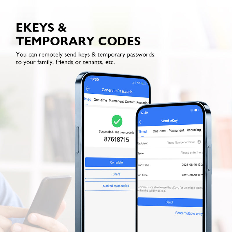 K11-Biometric Fingerprint Door Lock with 4585 Mortise,TTLock App Remote Control,IC Card/Password Code/Key Unock,Keyless Entry Electronic Smart Door Lock for Home
