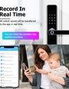E908-Keyless Entry Door Lock with Handle ,Fingerprint Smart Door Lock with Touchscreen Keypad, TTLOCK App Control,IC Card,Key Unlock, Easy Installation