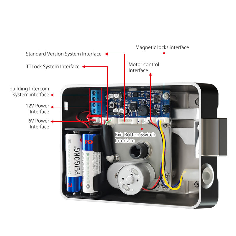R5 Fingerprint Outdoor Gate Lock TTLock App Remote Control, Keyless Smart Door Lock Electric Rim Lock for Home Apartment