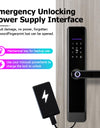 E908-Keyless Entry Door Lock with Handle ,Fingerprint Smart Door Lock with Touchscreen Keypad, TTLOCK App Control,IC Card,Key Unlock, Easy Installation