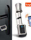 Tuya App Electronic Fingerprint Smart Door Lock, Smart Cylinder Lock With Keypad / Manual Key Unlock,Biometric Digital Door Lock for Home Apartment
