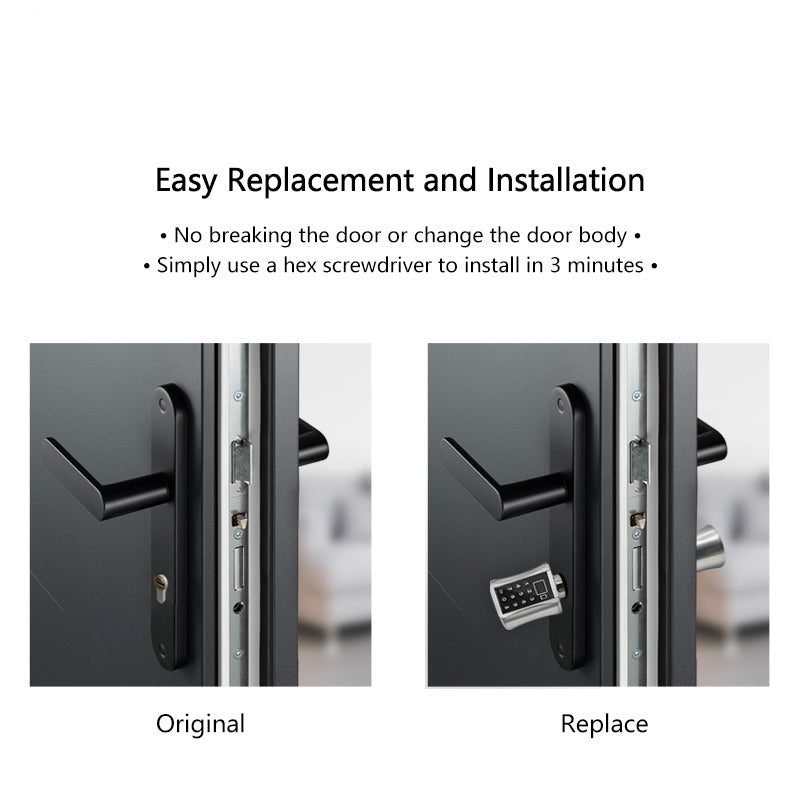 Tuya App Electronic Fingerprint Smart Door Lock, Smart Cylinder Lock With Keypad / Manual Key Unlock,Biometric Digital Door Lock for Home Apartment